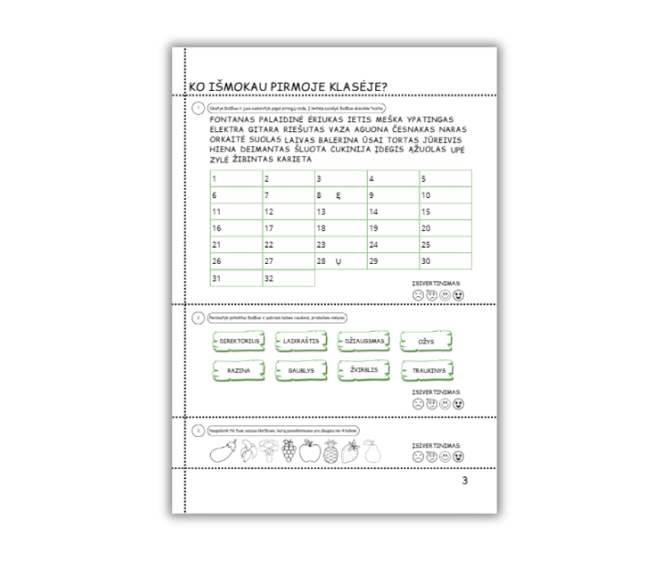 Meškiuko kalbučio užduotėlės,  2 kl.
