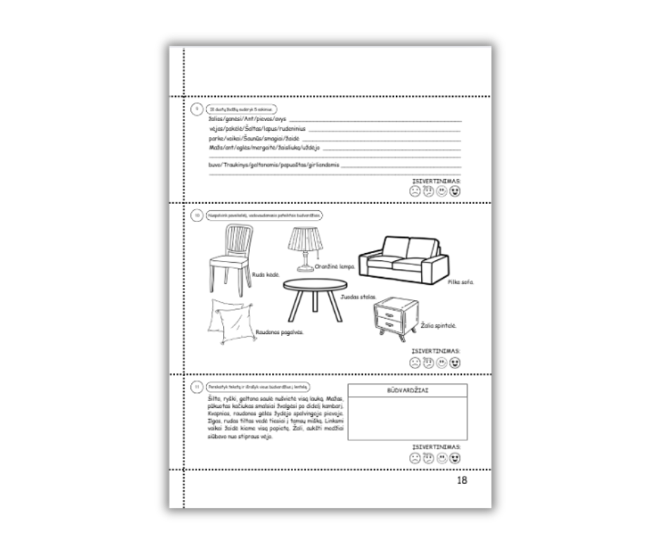 Meškiuko kalbučio užduotėlės,  2 kl.