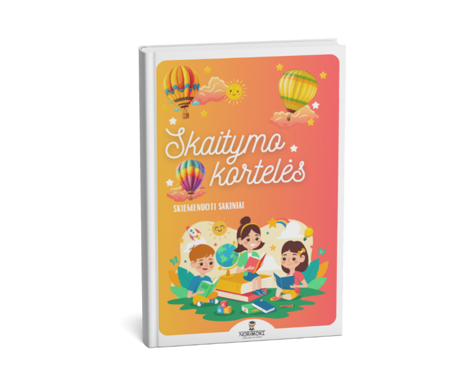 Skaitymo kortelės. Skiemenuoti sakiniai