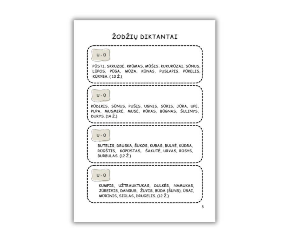 Tavo pirmasis diktantas. 1-2 klasei.