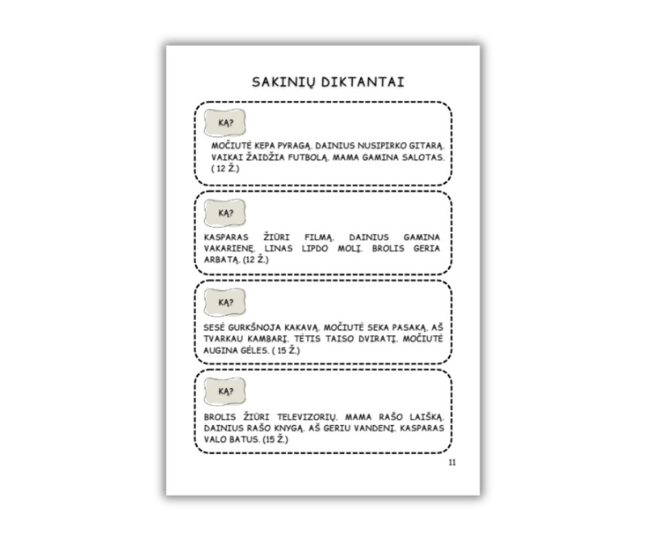 Tavo pirmasis diktantas. 1-2 klasei.
