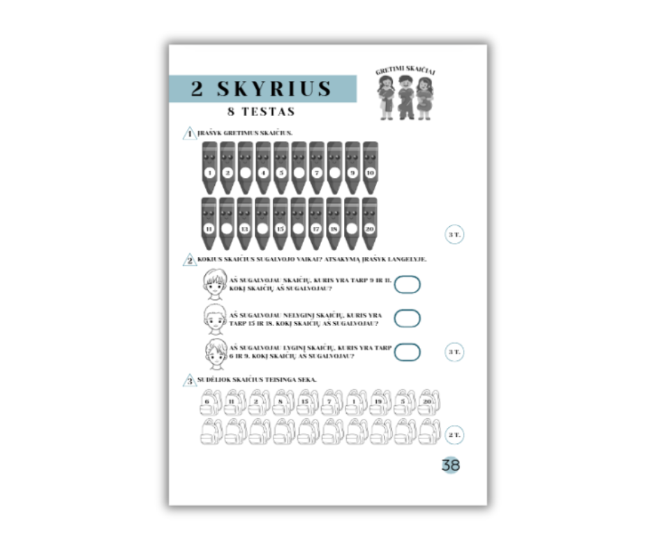 Testai 1 klasei, 1 dalis