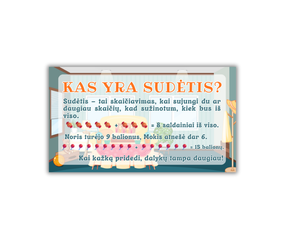 El. Pamokėlė. Sudėtis iki 20