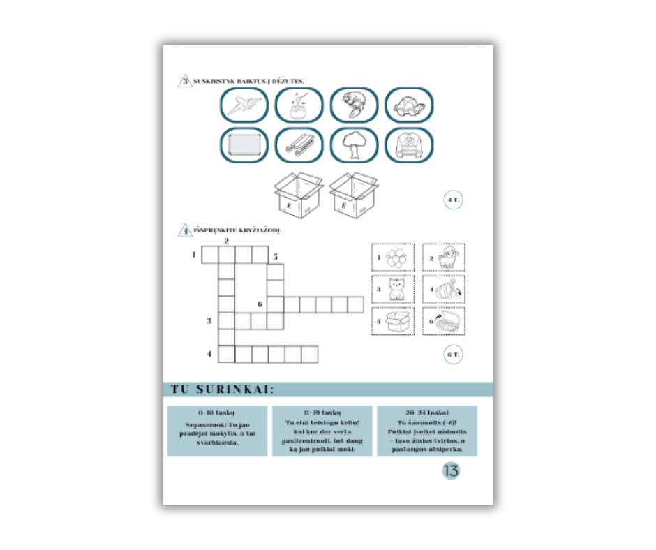 Testai 1 klasei, 1 dalis