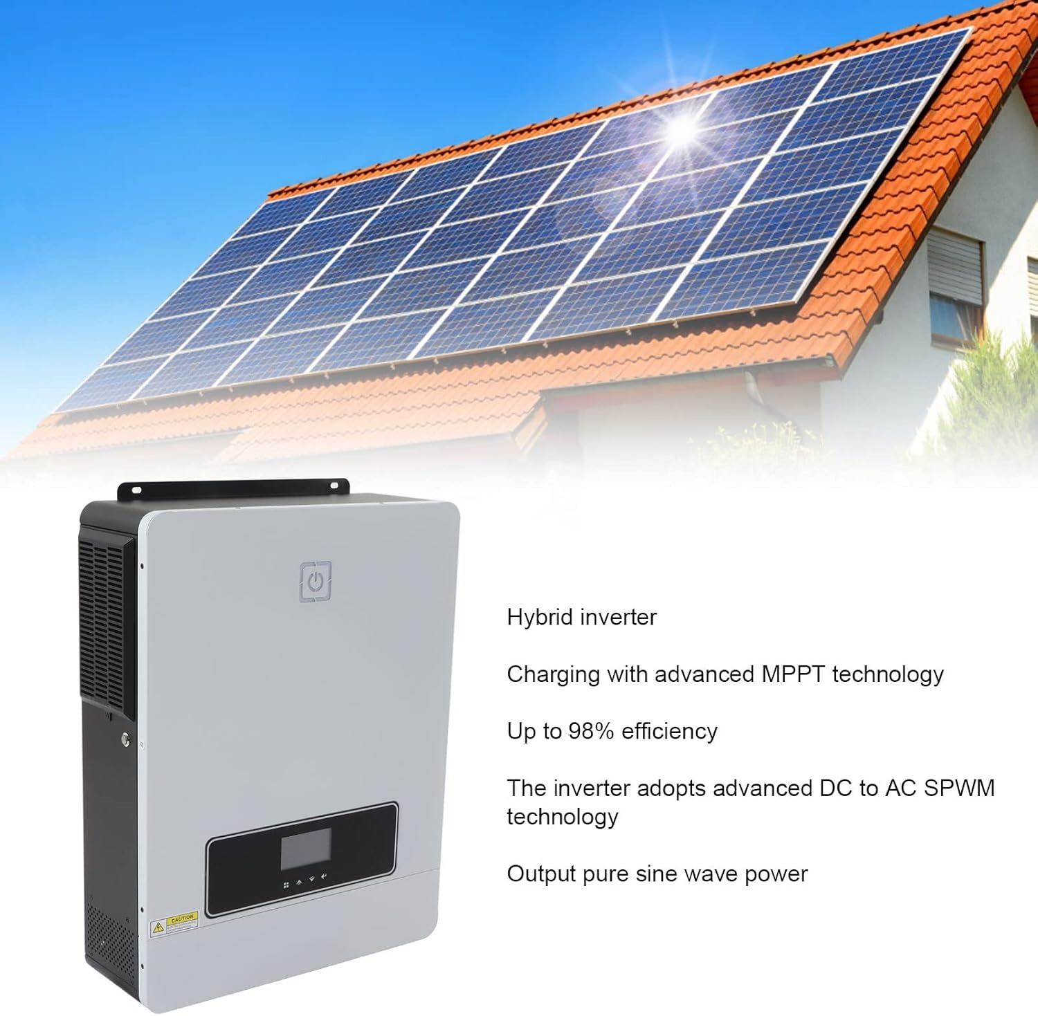 Victor Inverter Solar Controller Hybrid DC 48V to AC 230V 10200W - MAX-10.2KW - White