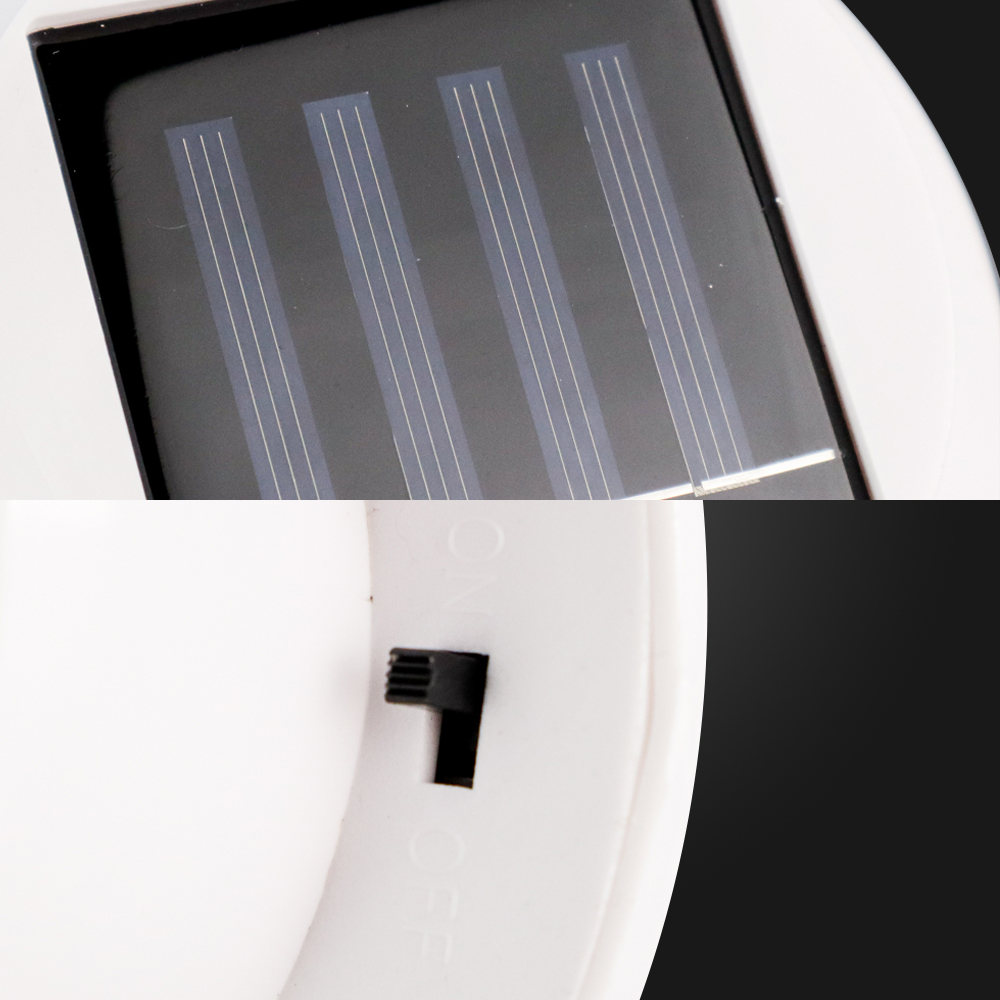 Outdoor Solar Powered Decorative Garden Fence Lights 3 LED Cool White - 07 - White