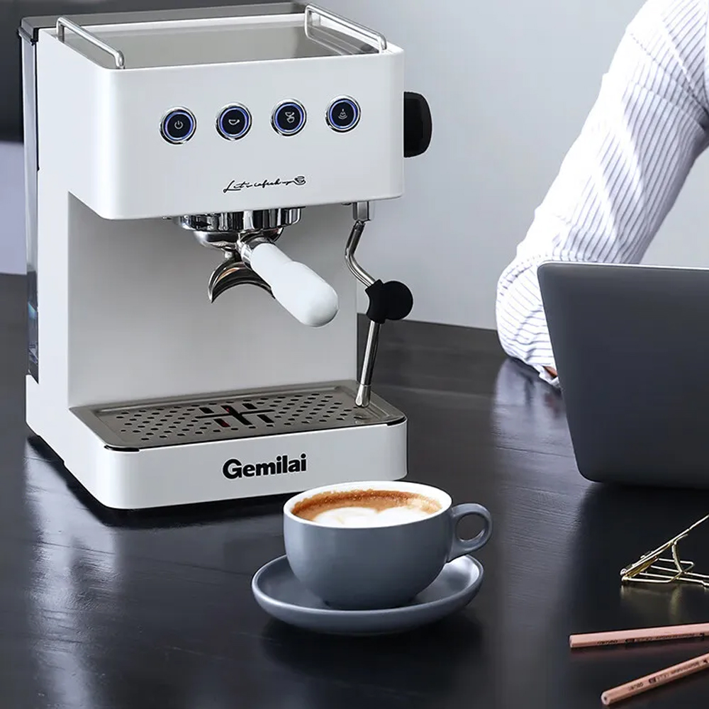 Gemilai Espresso Coffee Maker Frothing 15 Bar 10A 1.7L - White