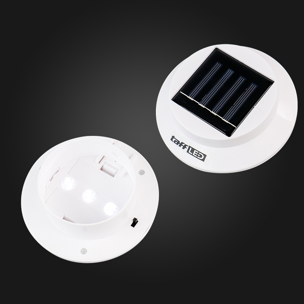 Outdoor Solar Powered Decorative Garden Fence Lights 3 LED Cool White - 07 - White