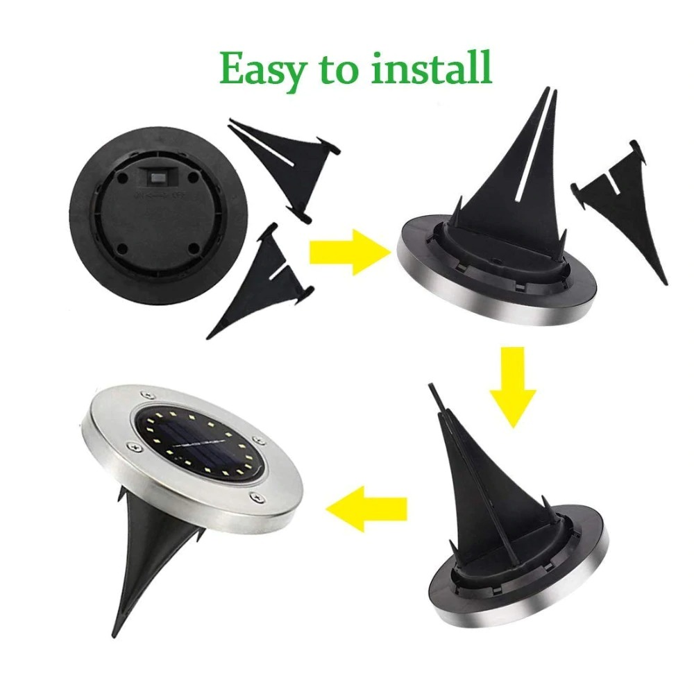 Decorative Garden Light Ground Light Solar Sensor Waterproof 20 LED - RB20 - Warm White