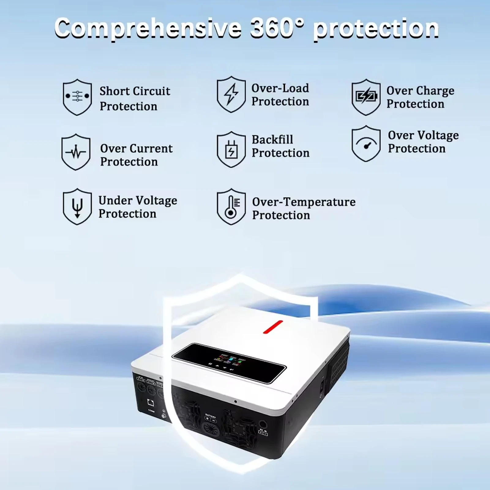 Victor Inverter Solar Controller Hybrid DC 24V to AC 230V 4200W - ECO-4.2KW-PLUS - White