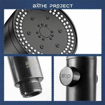 BATHE PROJECT One-Key Stop 8 Mode Adjustable Bath Shower Head - SH28