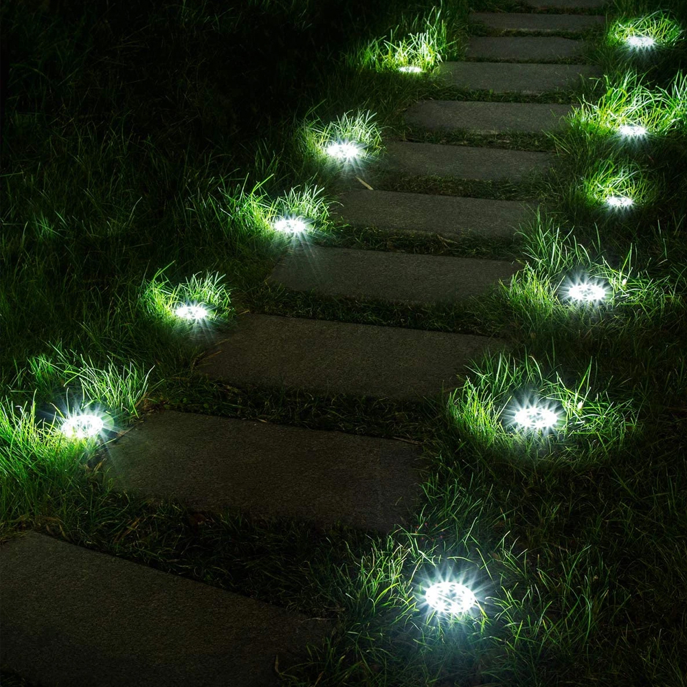 LED IP65 Solar Ground Light 8 LED Decorative Garden Light - CL-022 - White