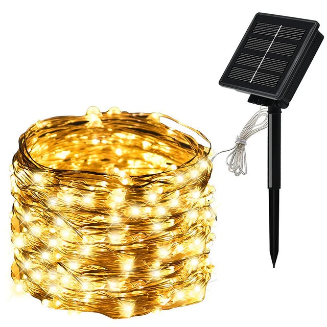 String Lights 50 LED 7M with Solar Panel - Warm White