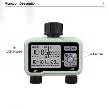 HANCI Digital Automatic Water Tap Timer 2 Outlets Programmable IPX5 - HCT-326