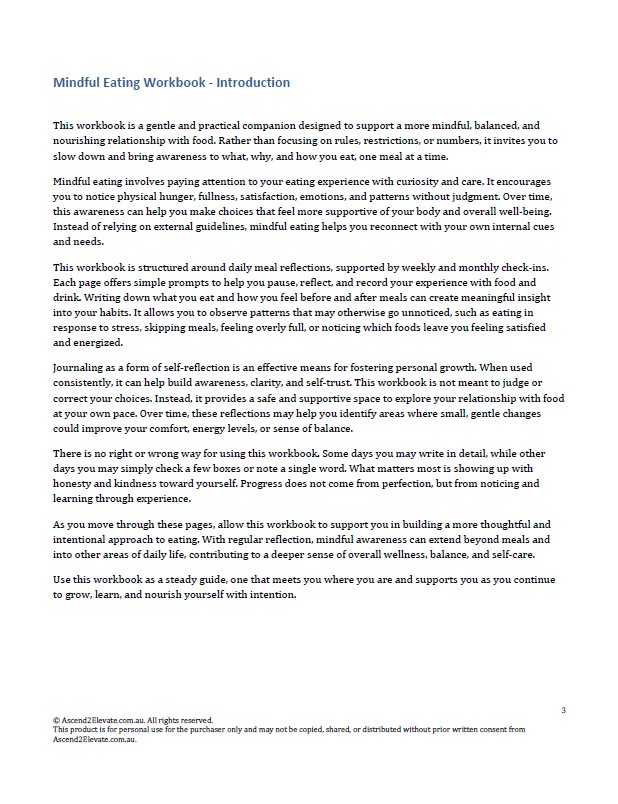 Mindful Eating Workbook - A Guided Journal for Awareness, Balance, and Nourishment