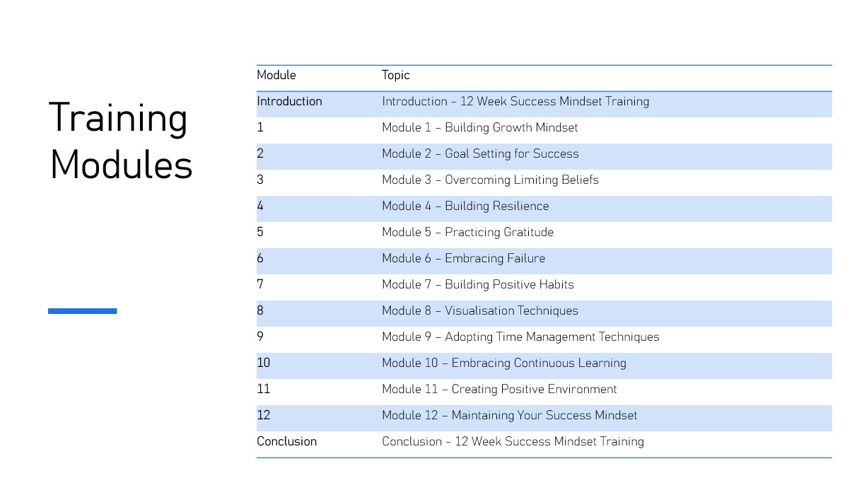 Success Mindset Training for a Successful Life