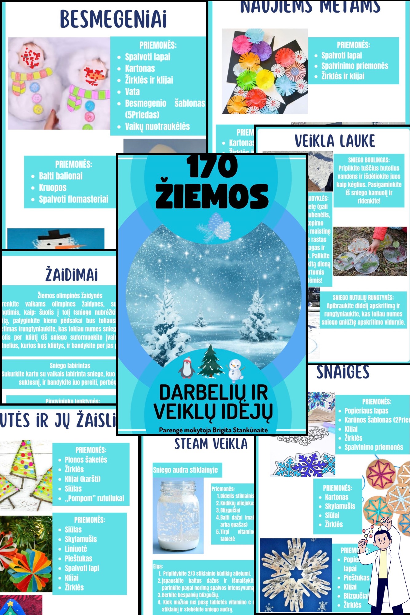 170 Žiemos darbelių ir veiklų idėjų