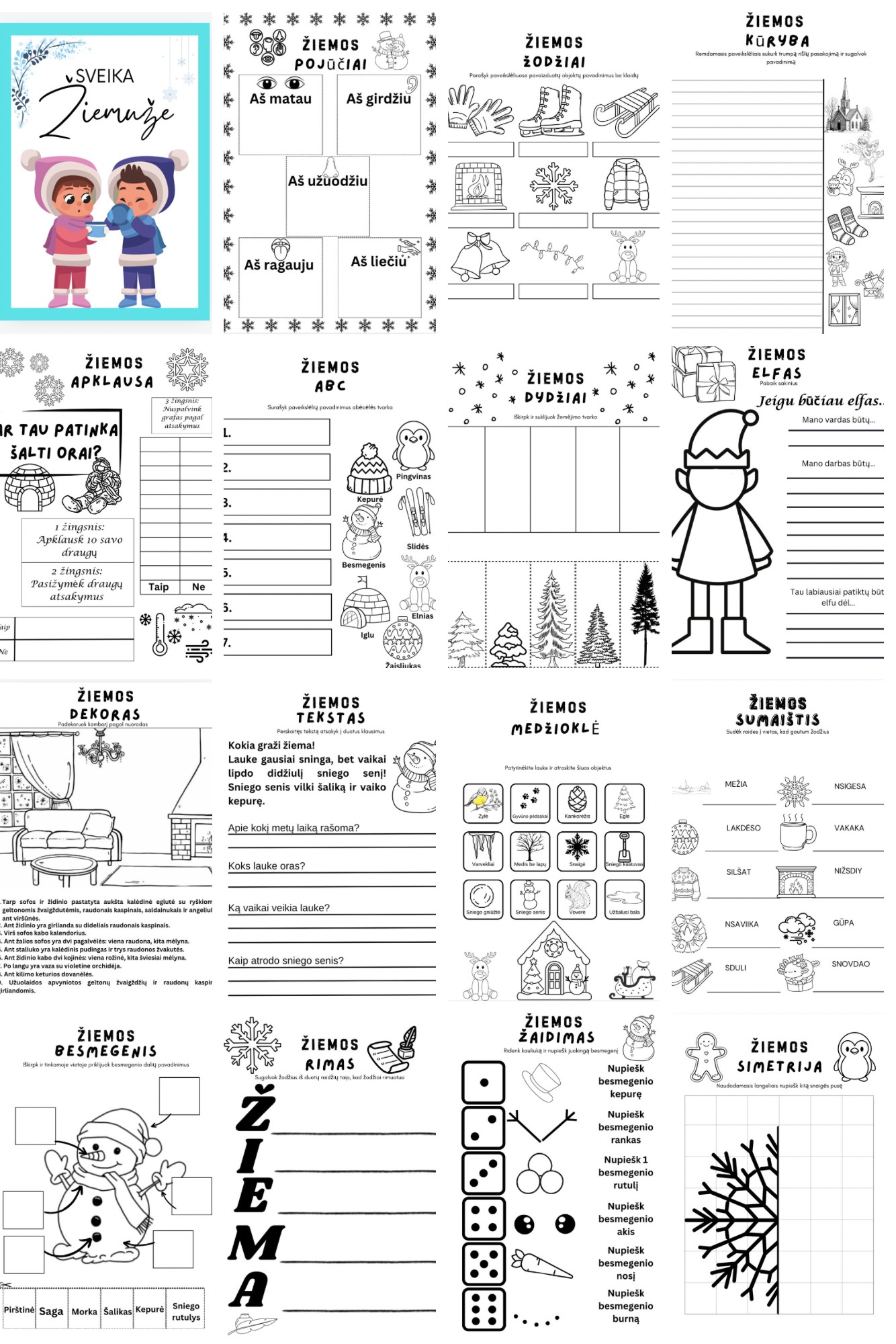 Žiemos užduotėlės pradinukams