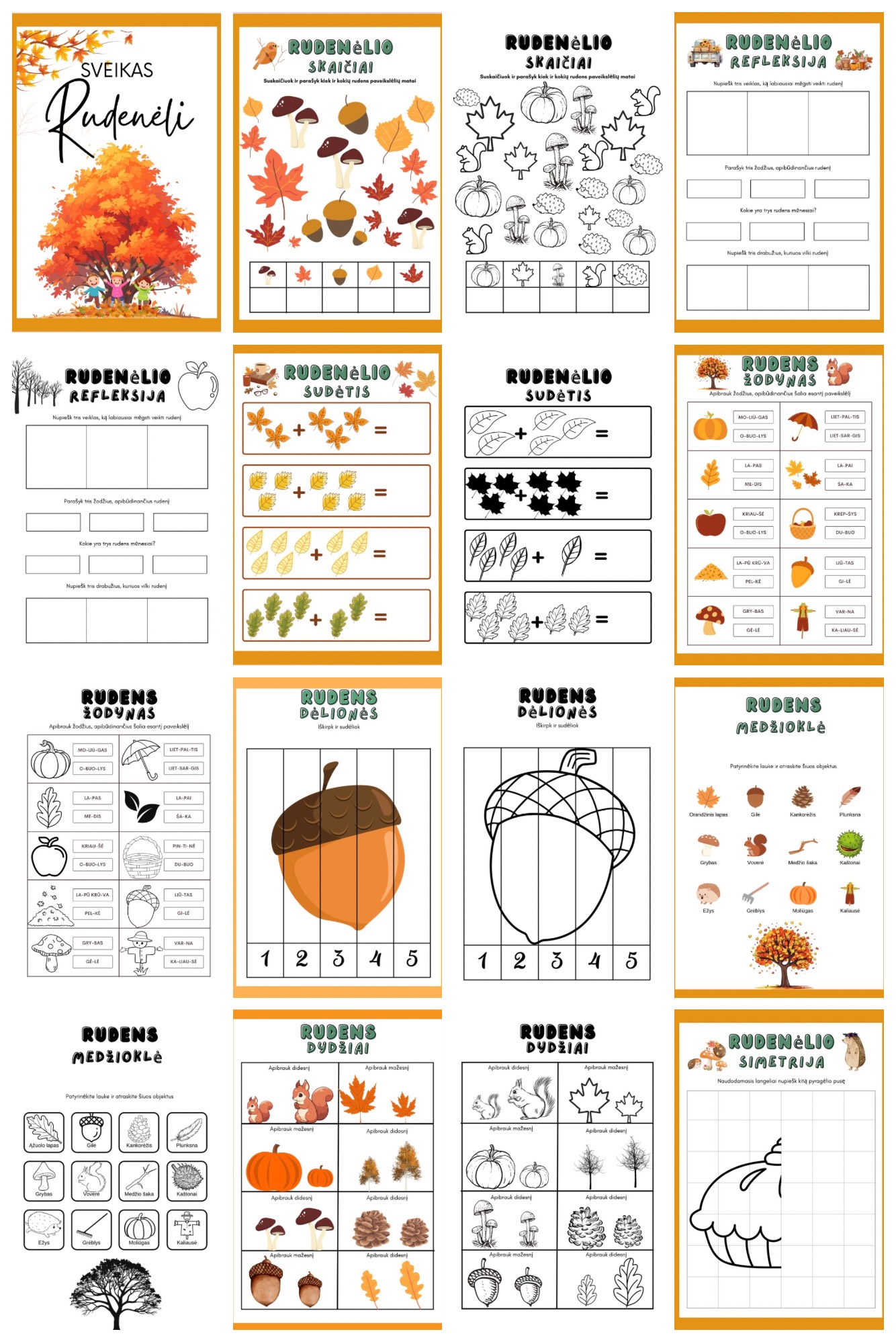 Rudens užduotėlės priešmokyklinukams ir pirmokams