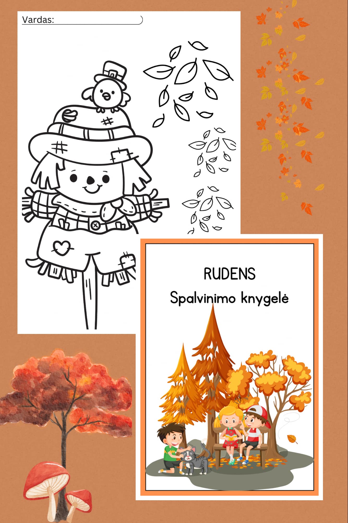 Spalvinimo knygelė rudeniui