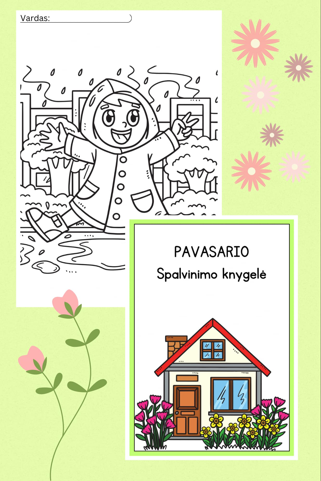 Spalvinimo knygelė pavasariui