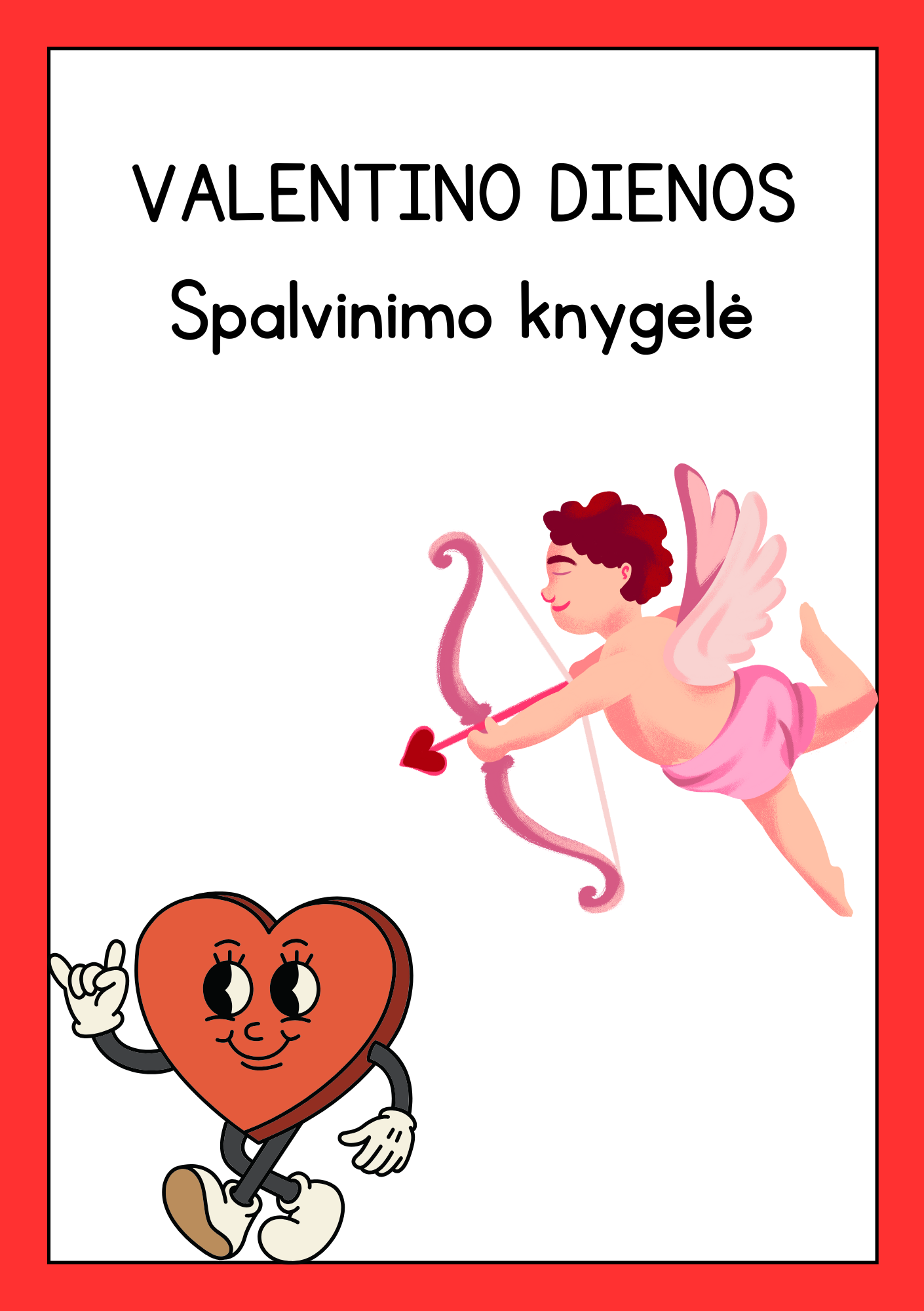 Spalvinimo knygelė valentino dienai