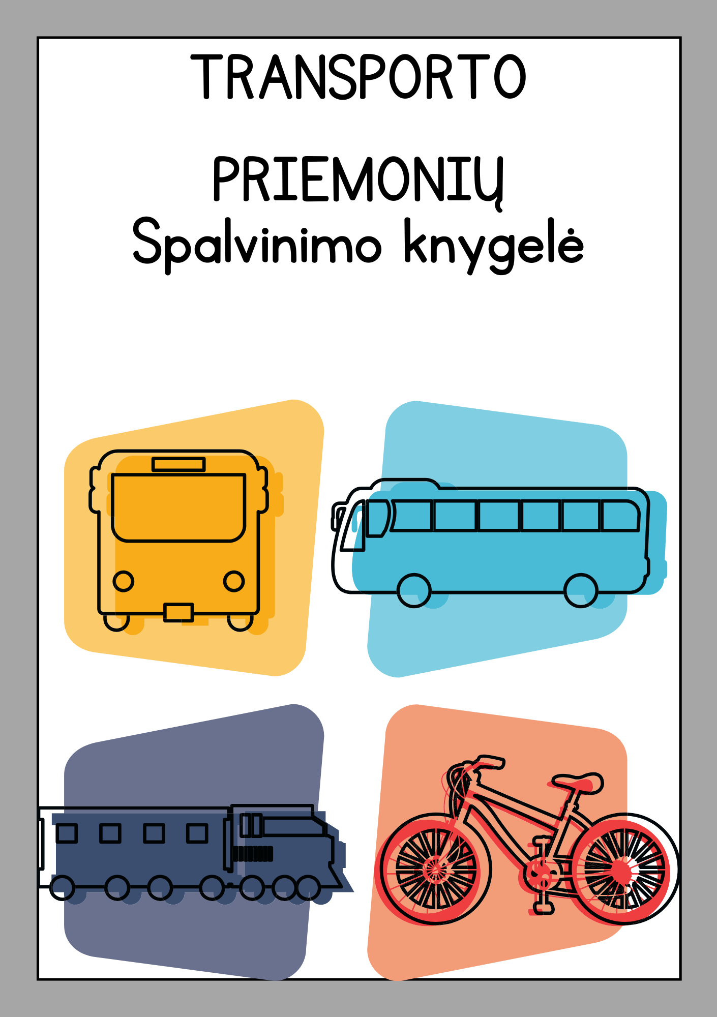 Transporto priemonių spalvinimo knygelė