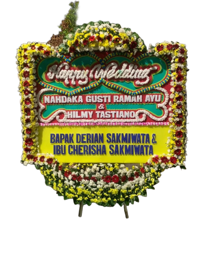 Karangan Bunga Papan Pernikahan