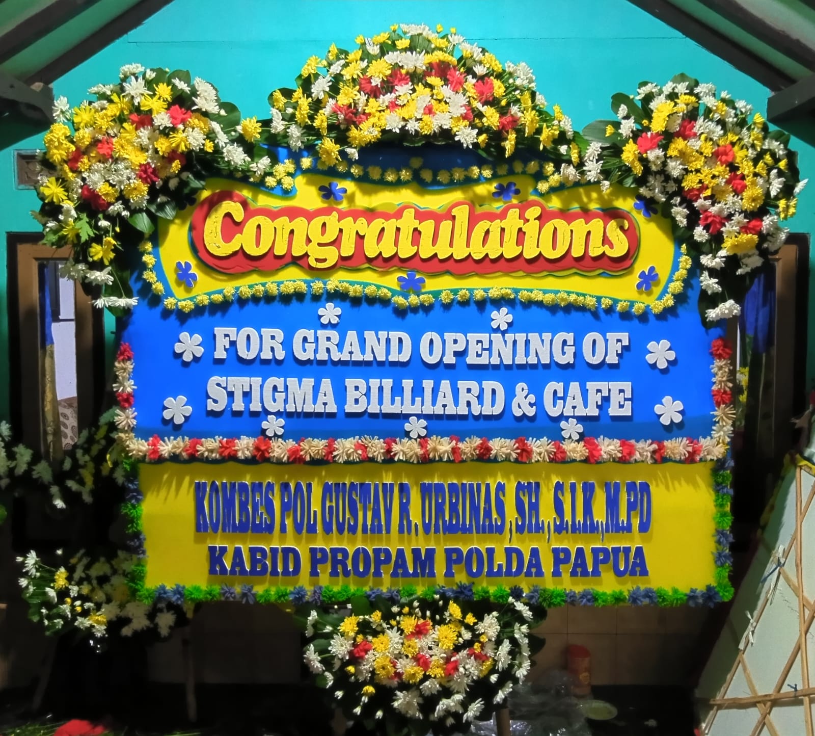 Karangan bunga ucapan selamat