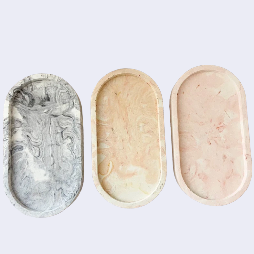 Plateau Ovale en Jasmonite marbre  