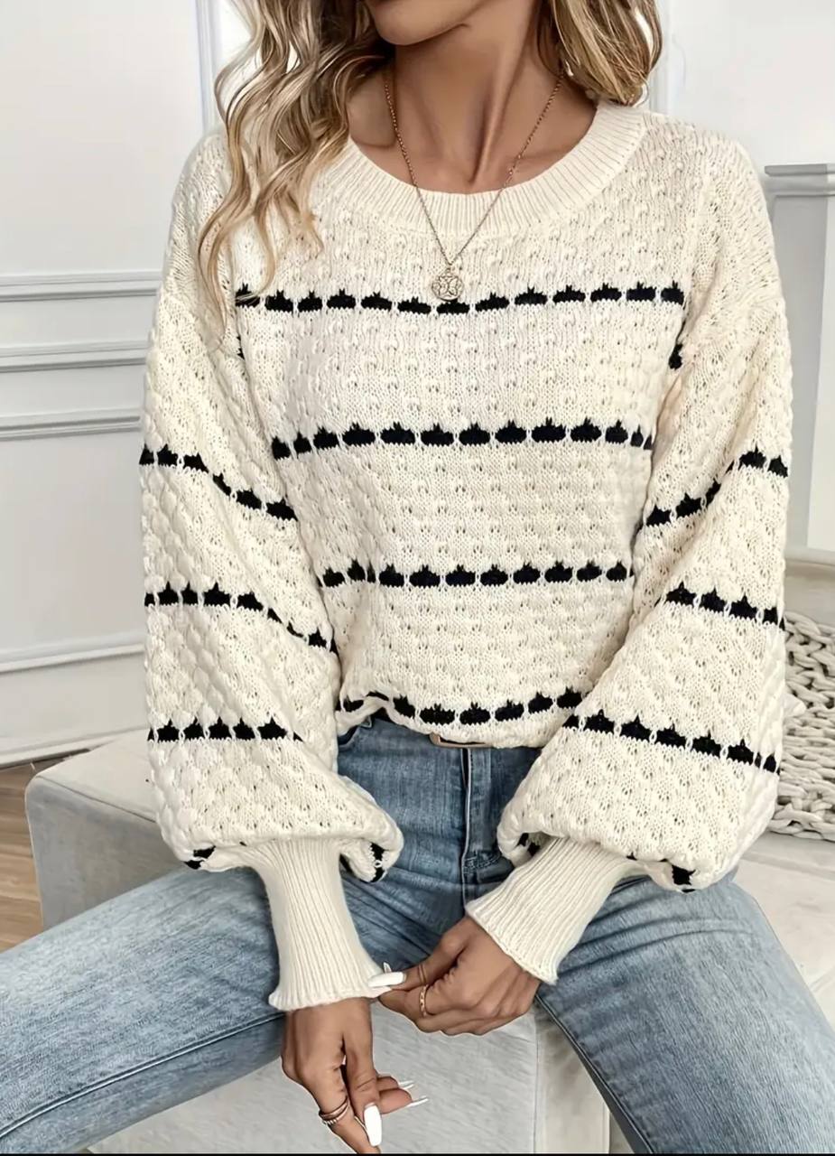 Pull en tricot rayé
