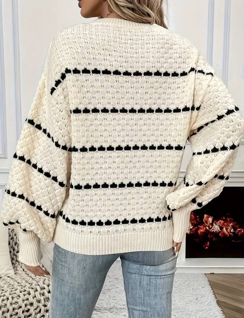 Pull en tricot rayé