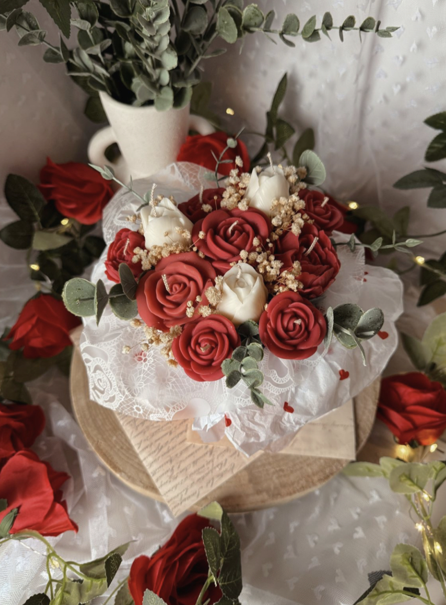 Bouquet de roses en bougie