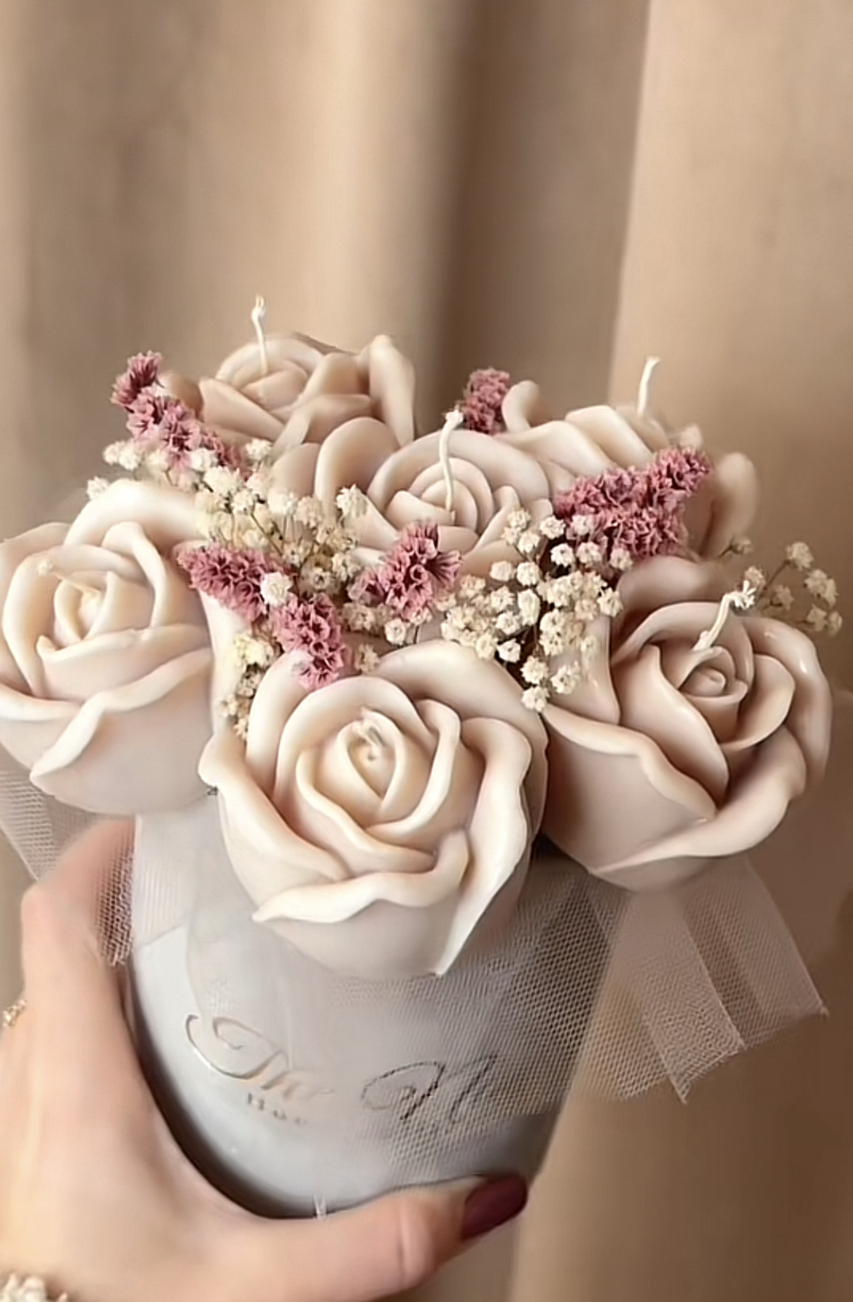 Bouquet de roses en bougies