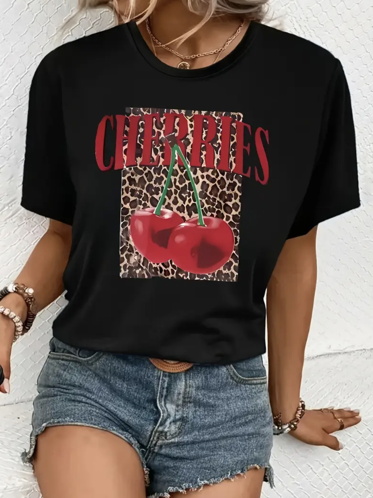 T-shirt à motif cerises