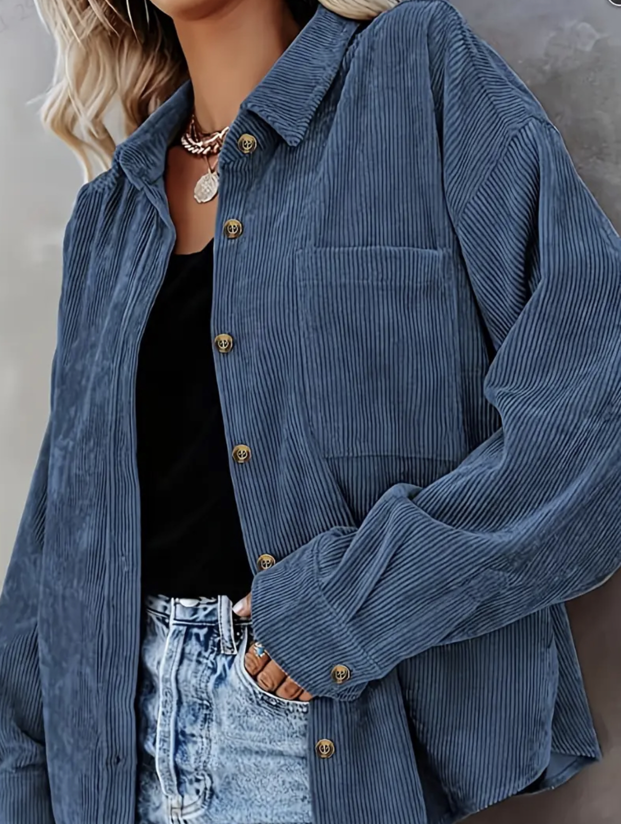 Chemise en velours côtelé