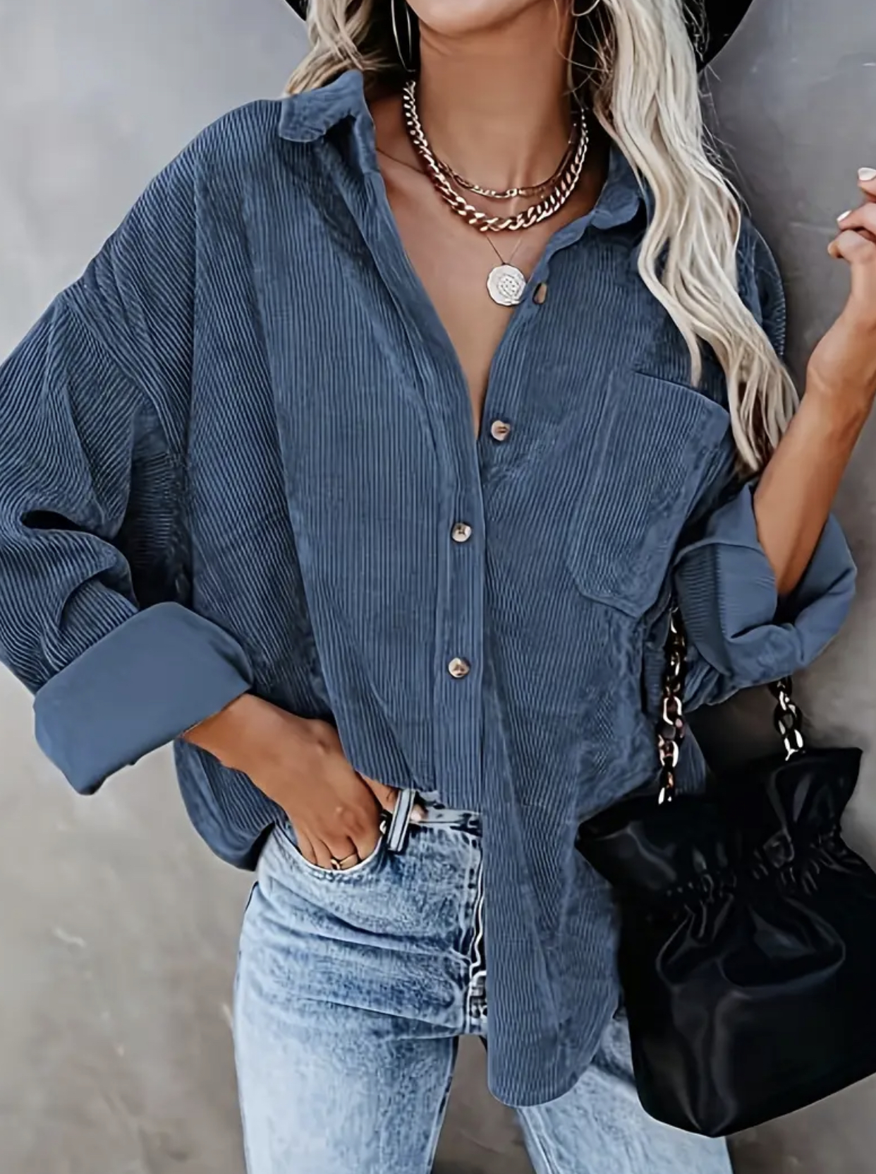 Chemise en velours côtelé