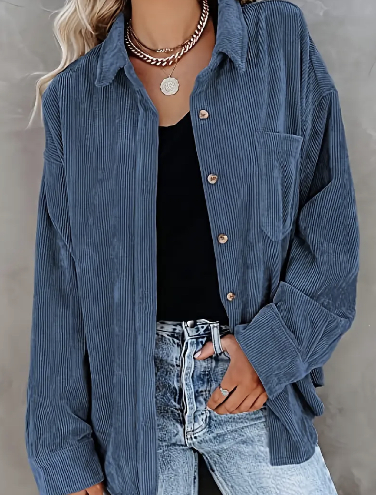 Chemise en velours côtelé