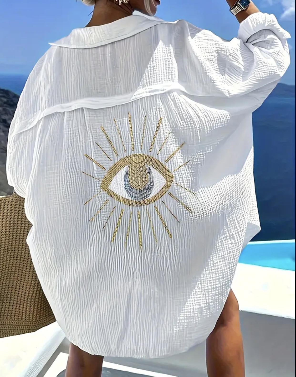 Chemise blanche brodée