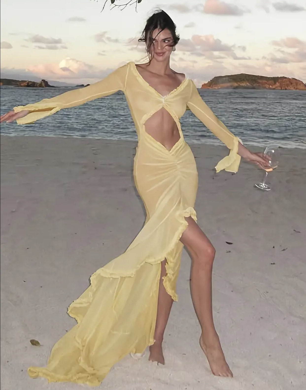 Robe d’été longue jaune