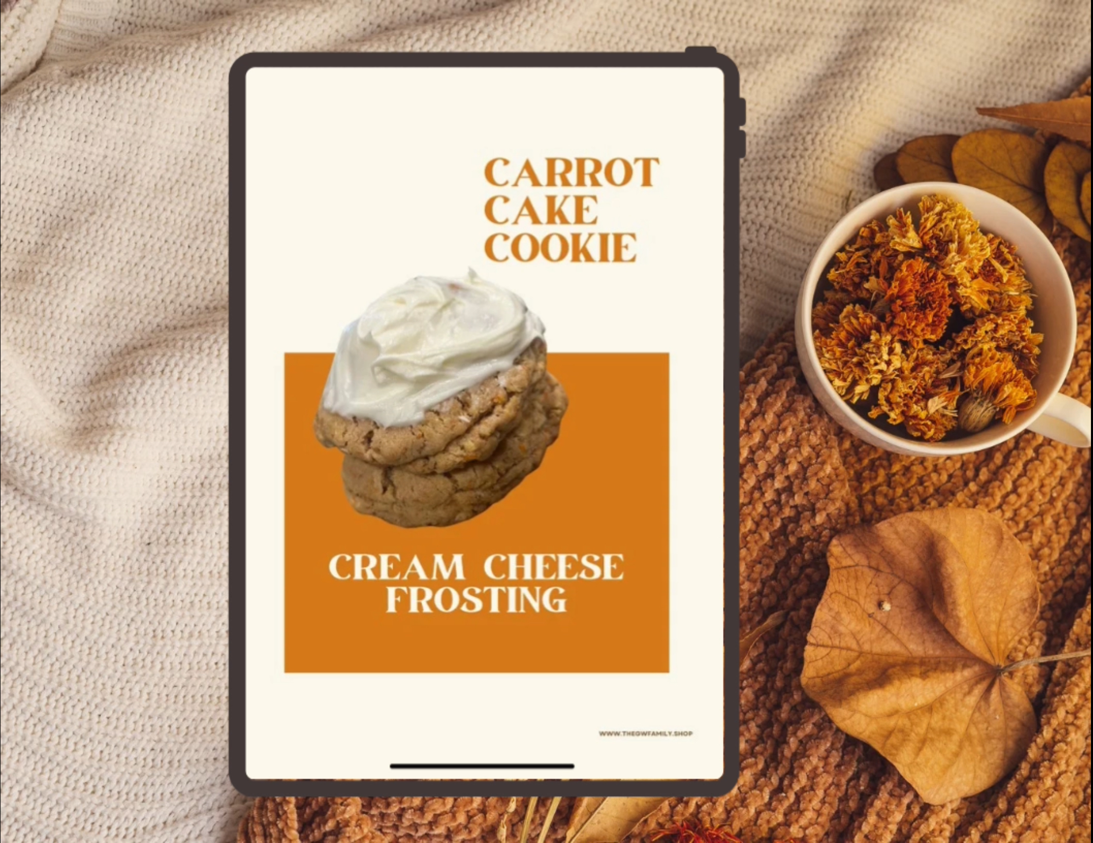 Carrot Cake Cookie - Digital Recipe Card (Instant Download)