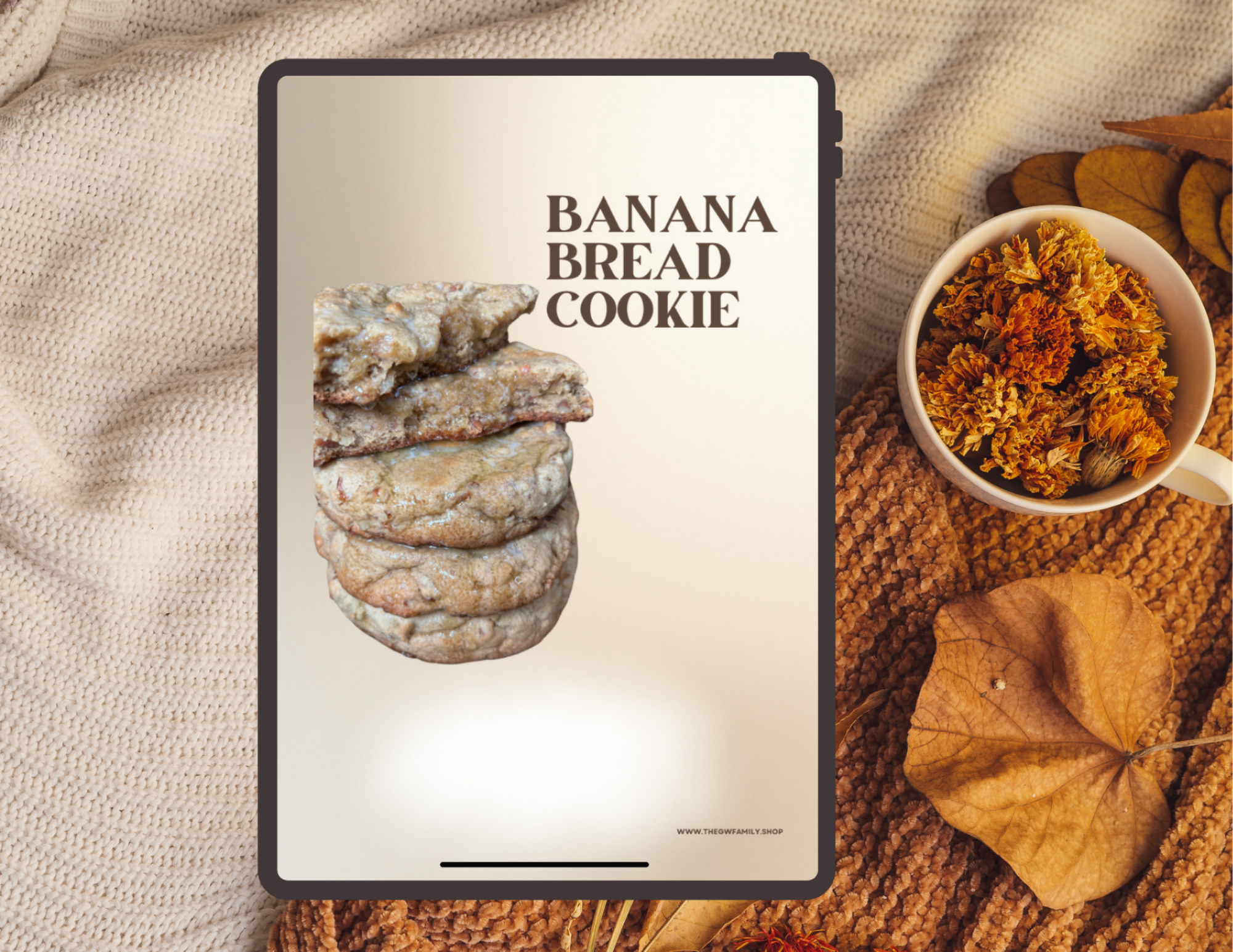 Banana Bread Cookie - Digital Recipe Card (Instant Download)