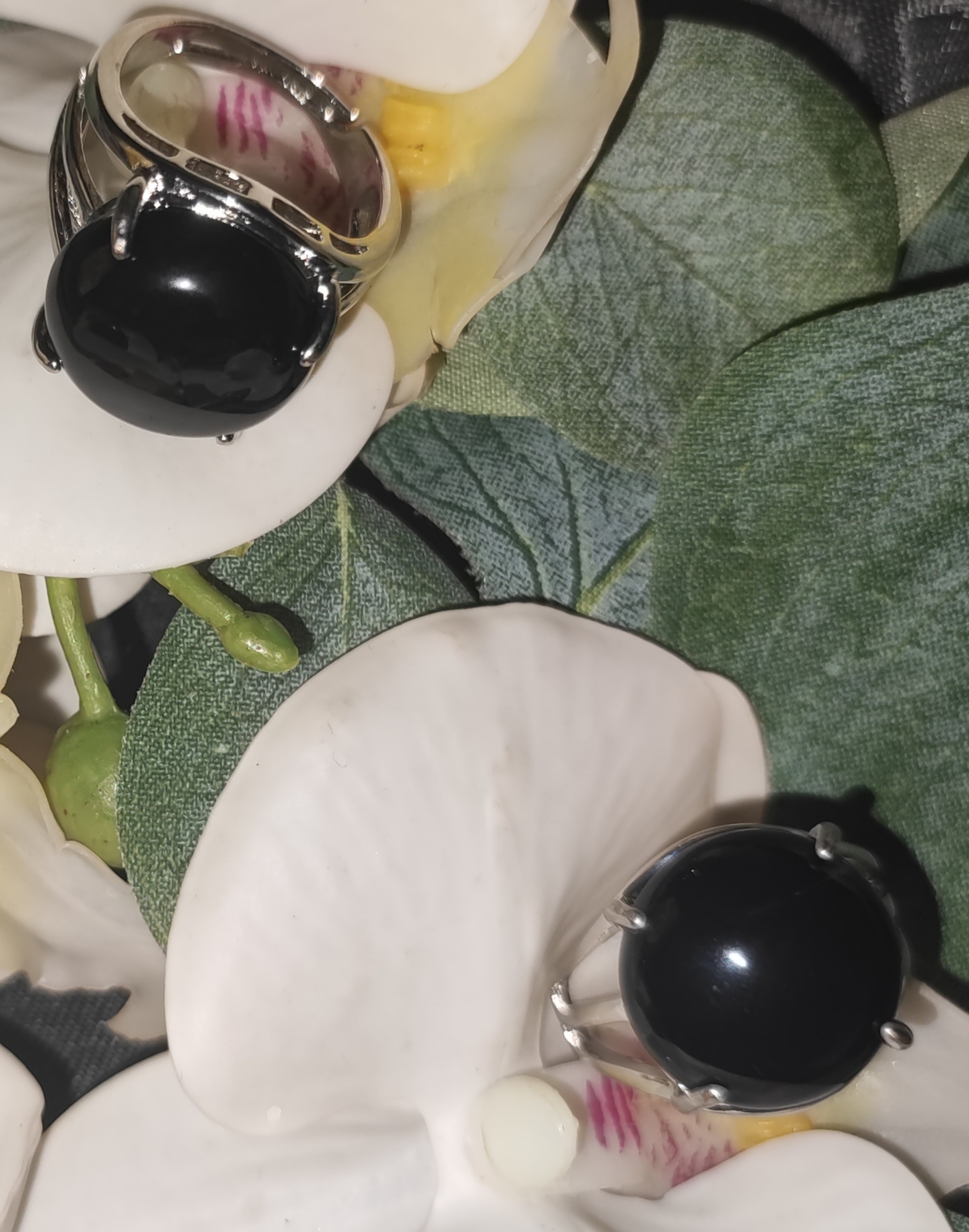 Bague en laiton réglable  pierre Agathe noir