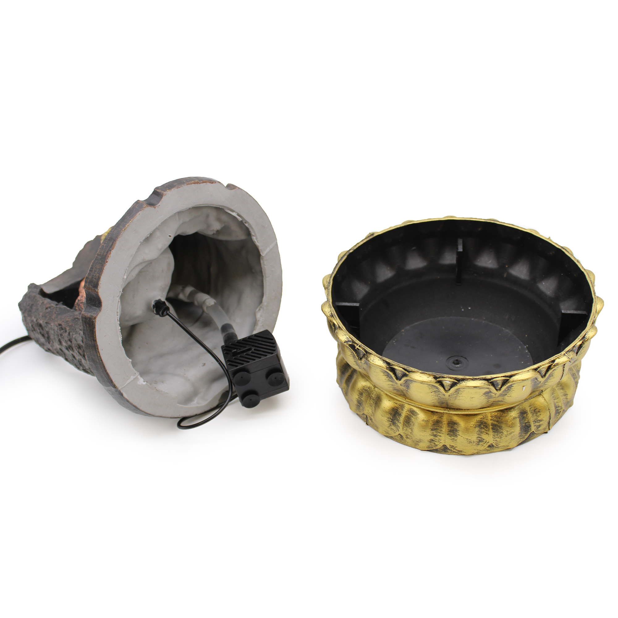 Fontaine de Table - 30cm - Bouddha Méditant Doré