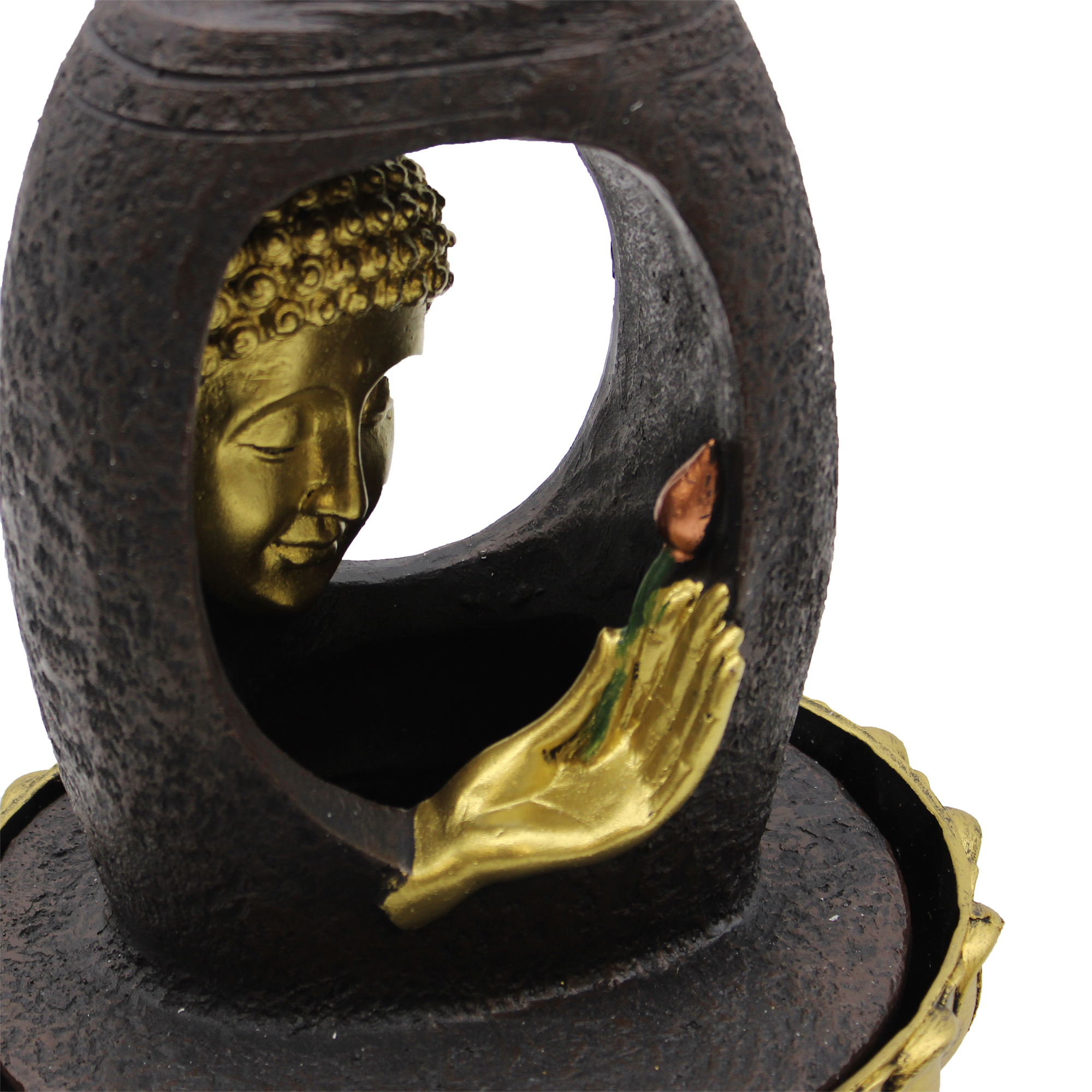 Fontaine de Table - 30cm - Bouddha Doré & Vitarka Mudra