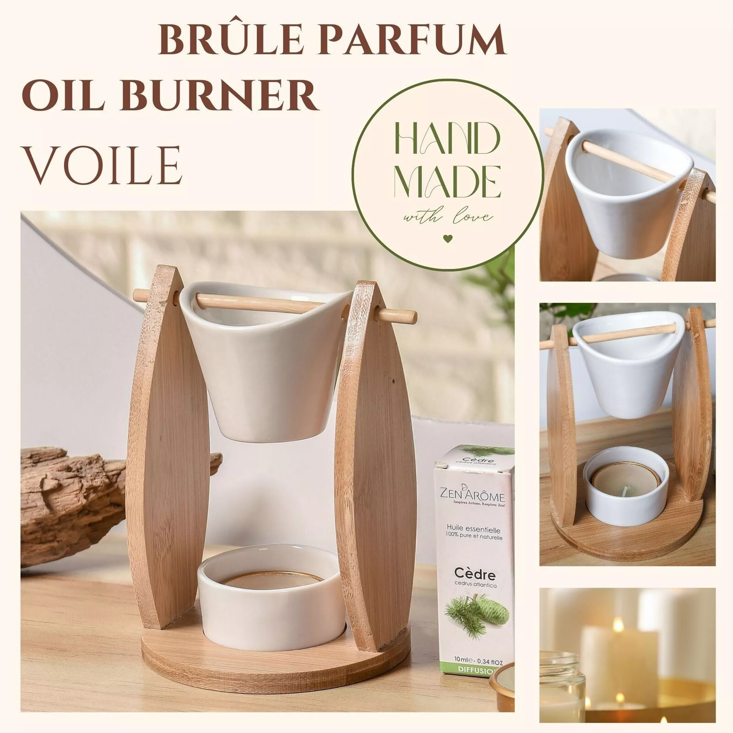  Brûleur Fondant Cire Parfumée Voile