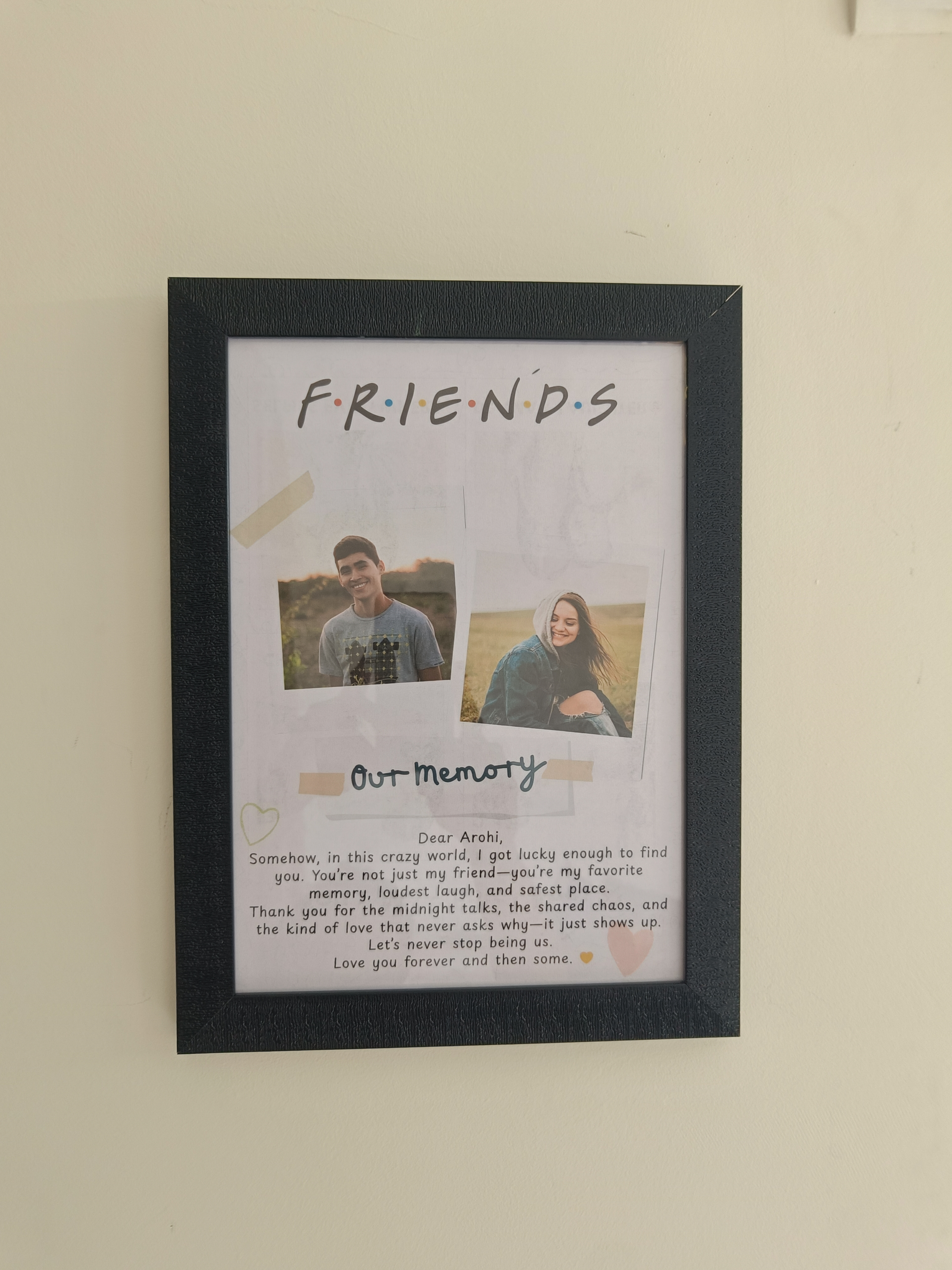 Friendship Memory Frame – Custom Photo Frame for Best Friends