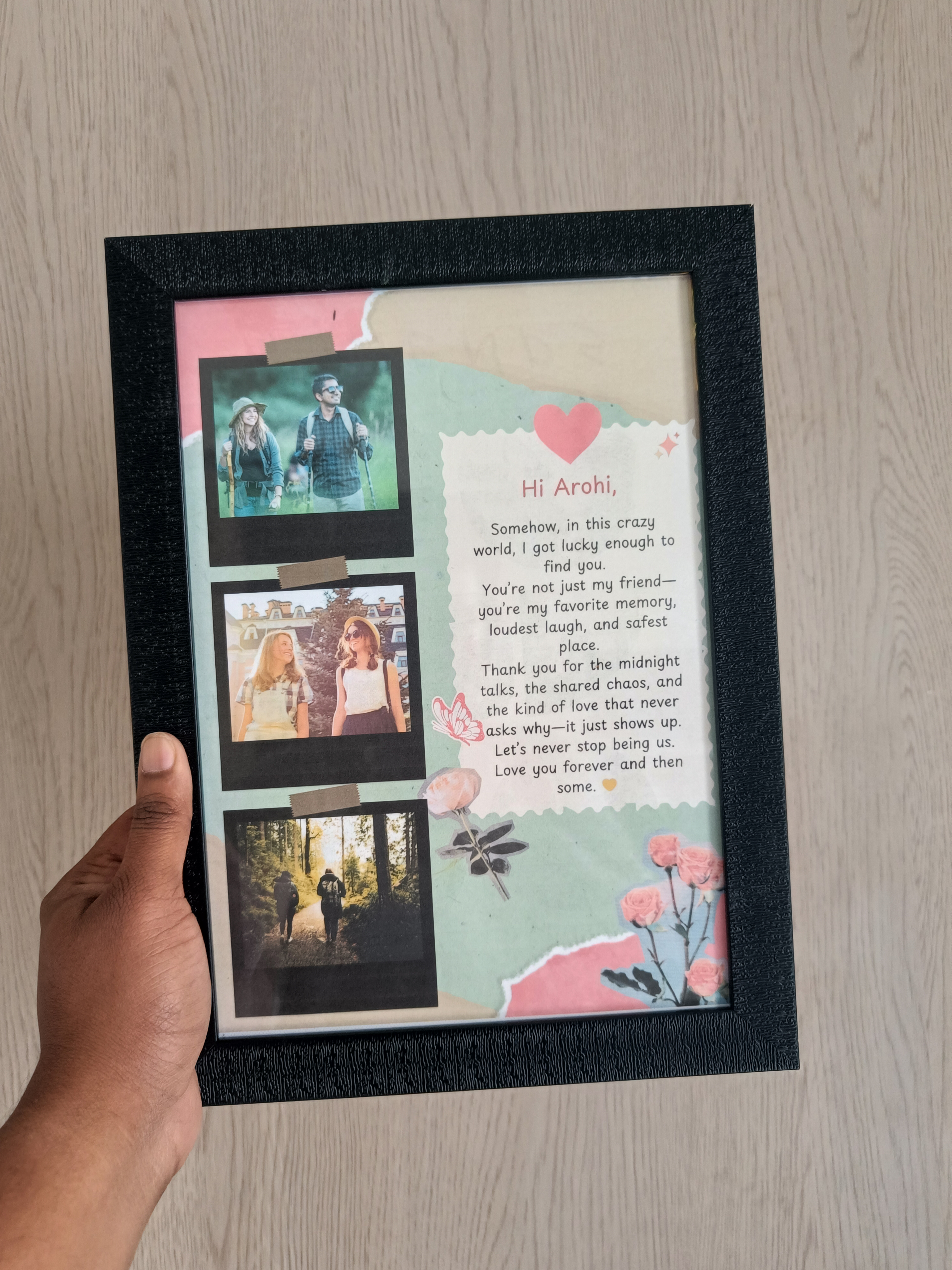Friendship Message Frame – Custom Quote & Photo Keepsake