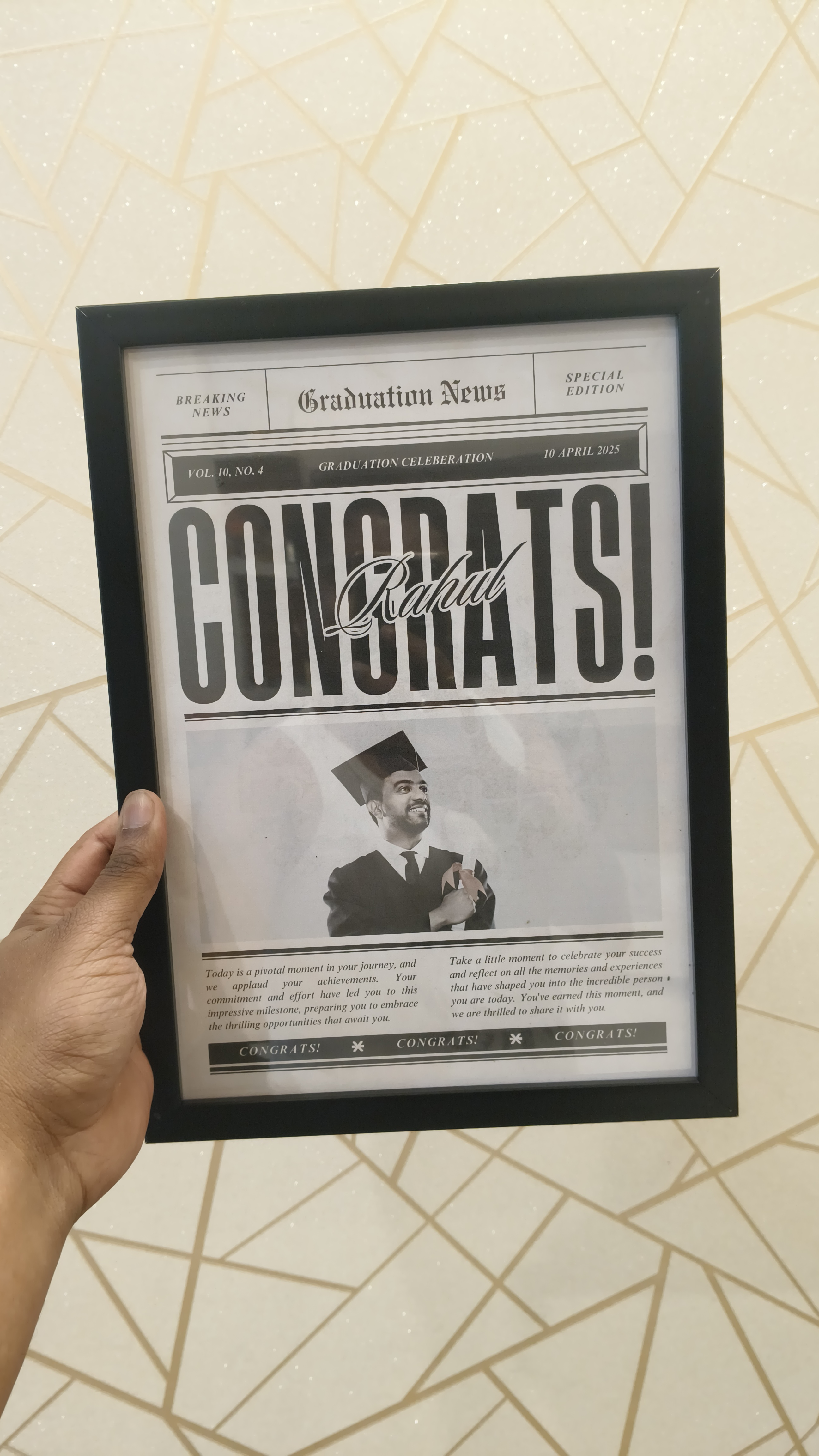 Graduation Newspaper Frame – Personalized Congrats Photo Gift