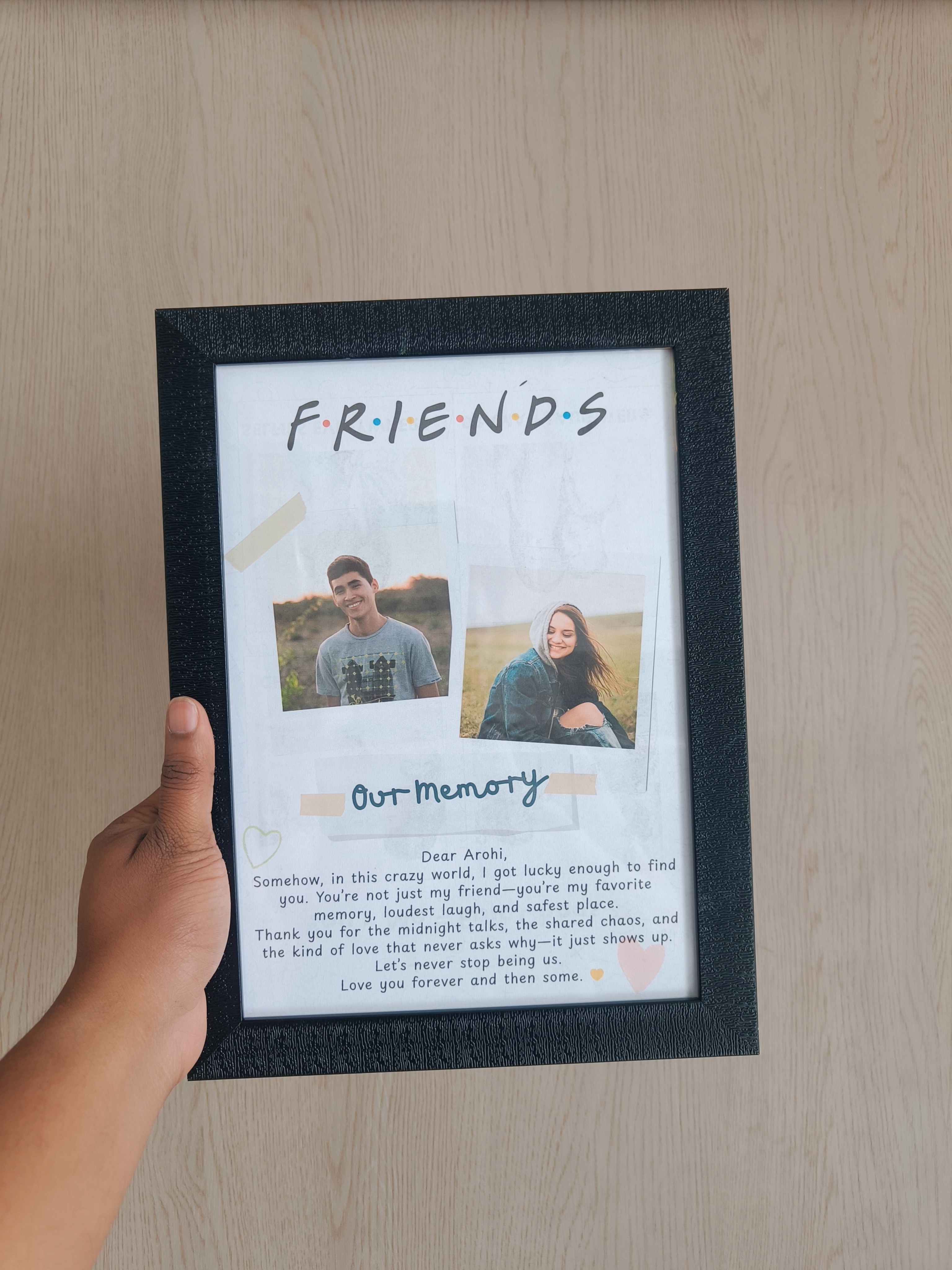 Friendship Memory Frame – Custom Photo Frame for Best Friends
